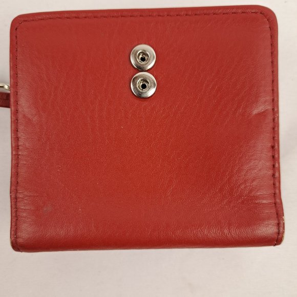 Vintage Fossil Mini Compact Wallet Red Leather - Picture 4 of 16